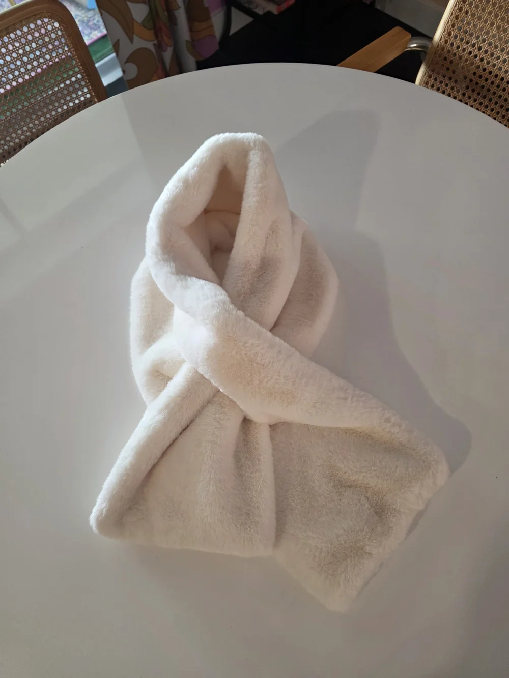 Apparis Cream Faux Fur Wrap Scarf Mobwife Boho Chic Winter Cozy Babe